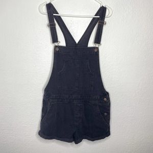 Hollister Overall Shorts Black Large Women's Denim